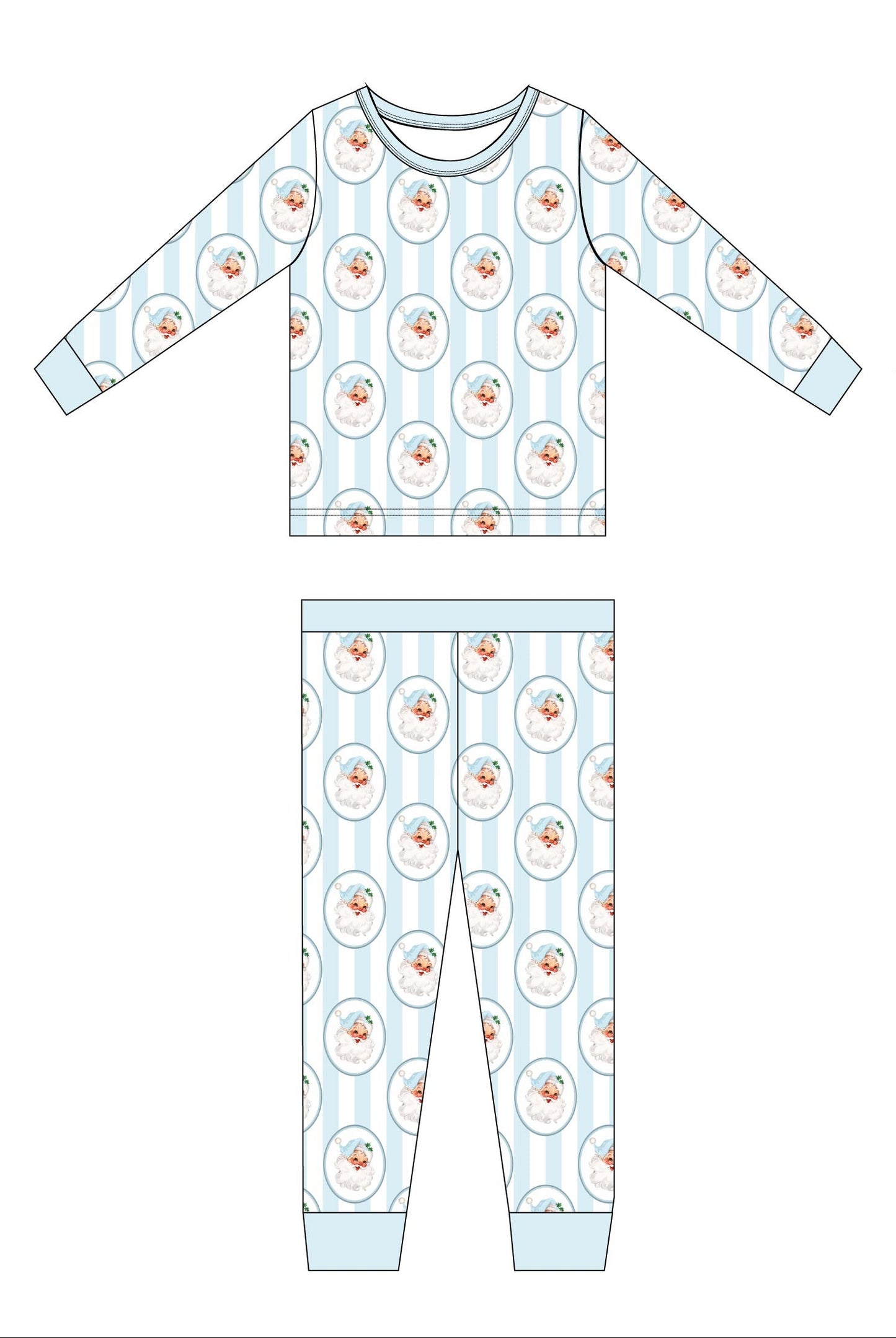 Vintage Santa bamboo pajama set