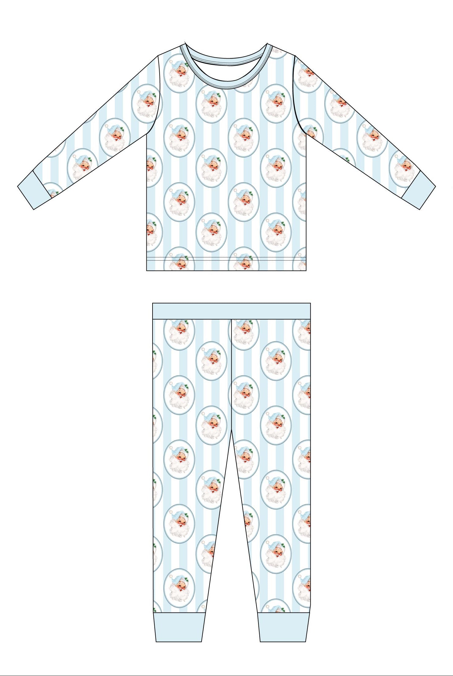 Vintage Santa bamboo pajama set