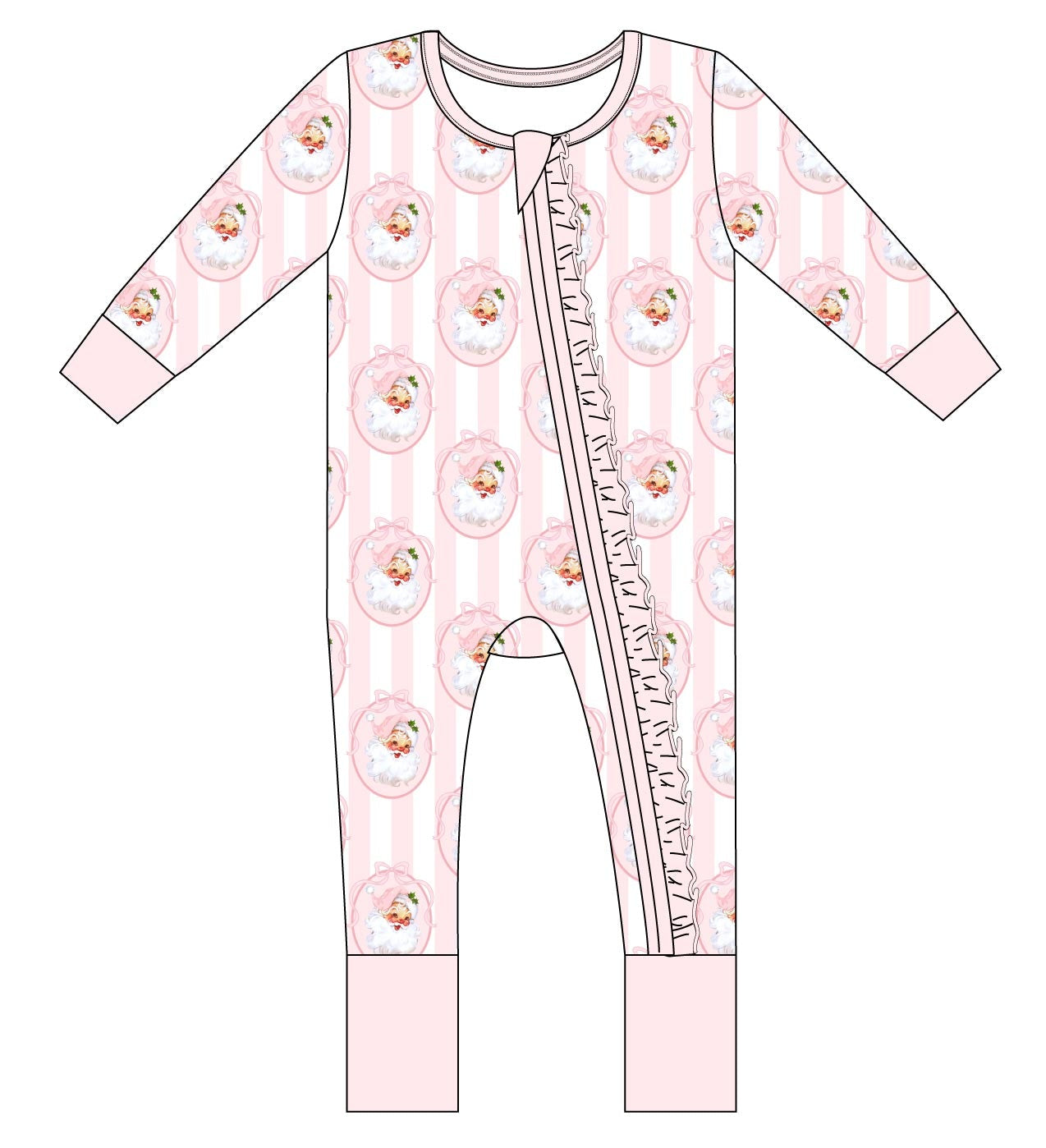 Vintage Santa Pink Convertible Zip Romper
