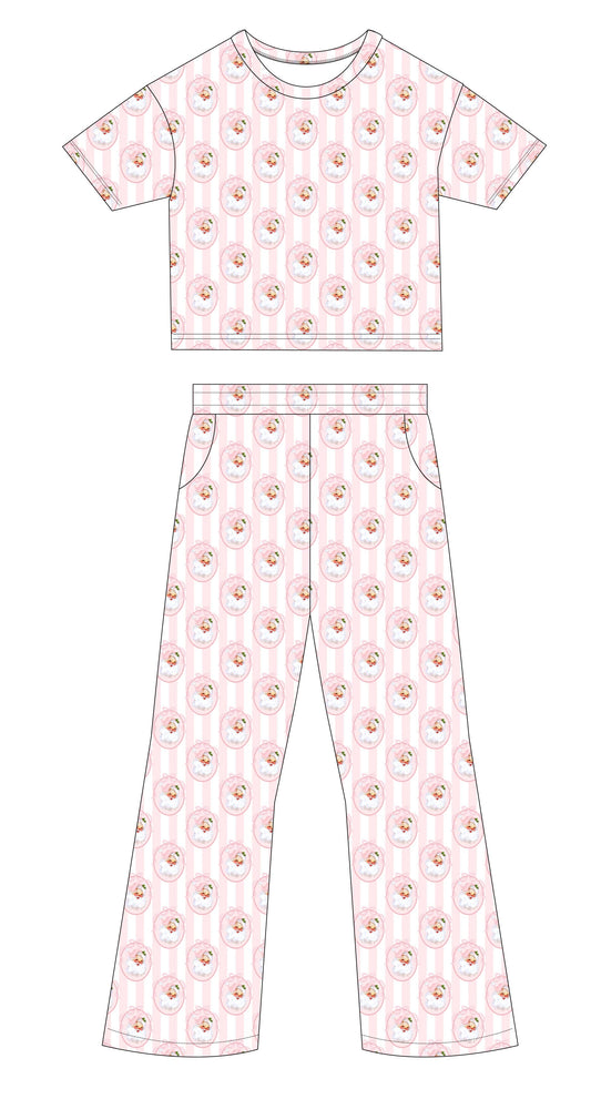 Vintage Santa Pink Boxy Tee Lounge Set