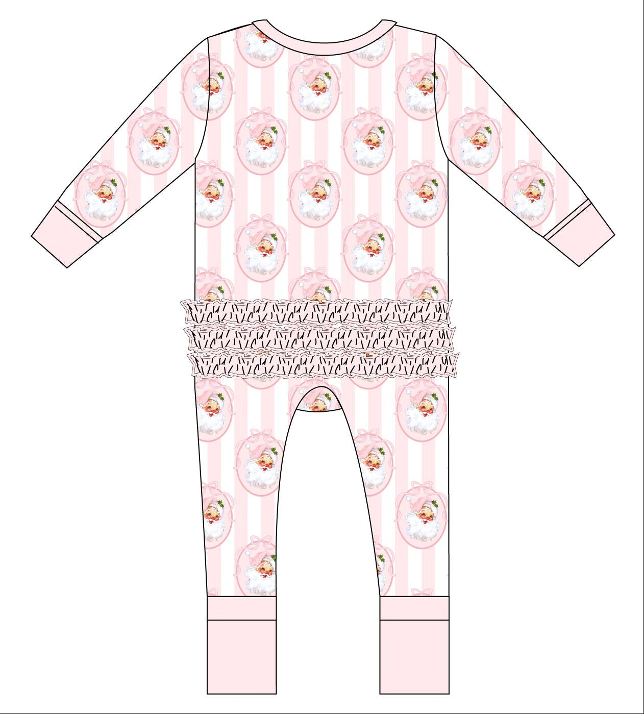 Vintage Santa Pink Convertible Zip Romper