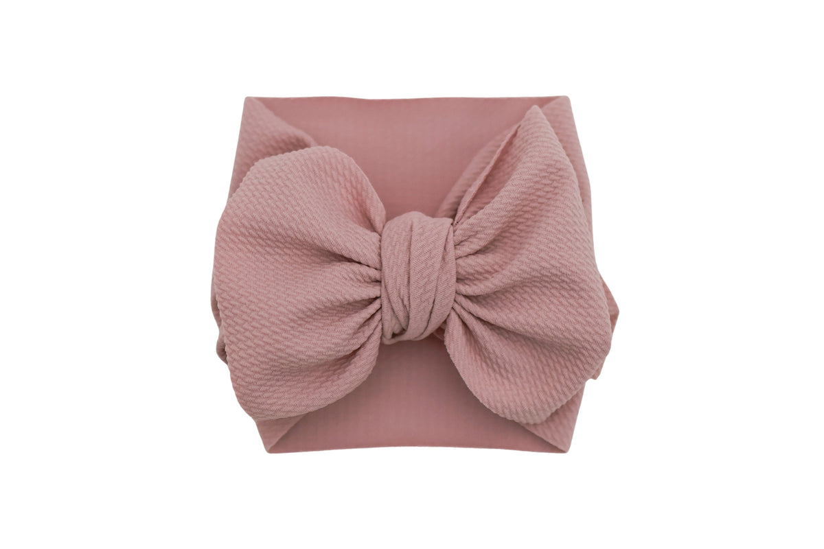 Dusty Rose Headwrap Bow
