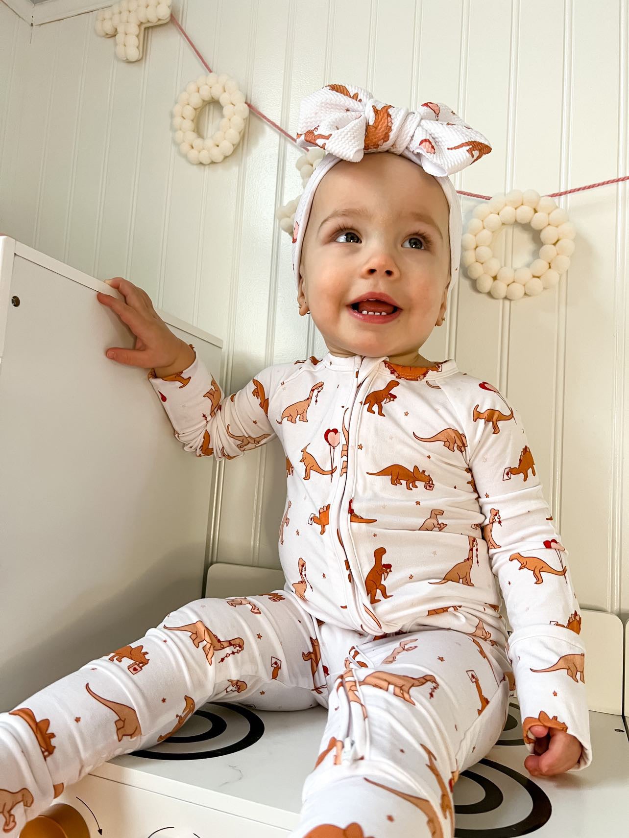 My Dino Valentine Romper - Elle & Mily