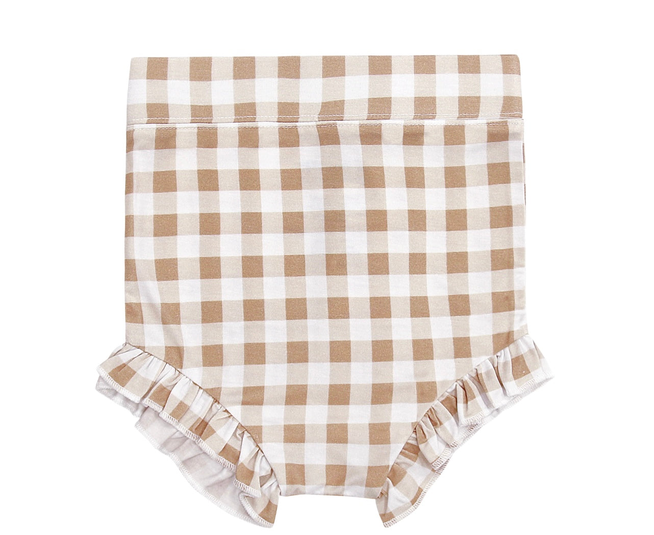 Beige Gingham Ruffle Bloomer - Elle & Mily